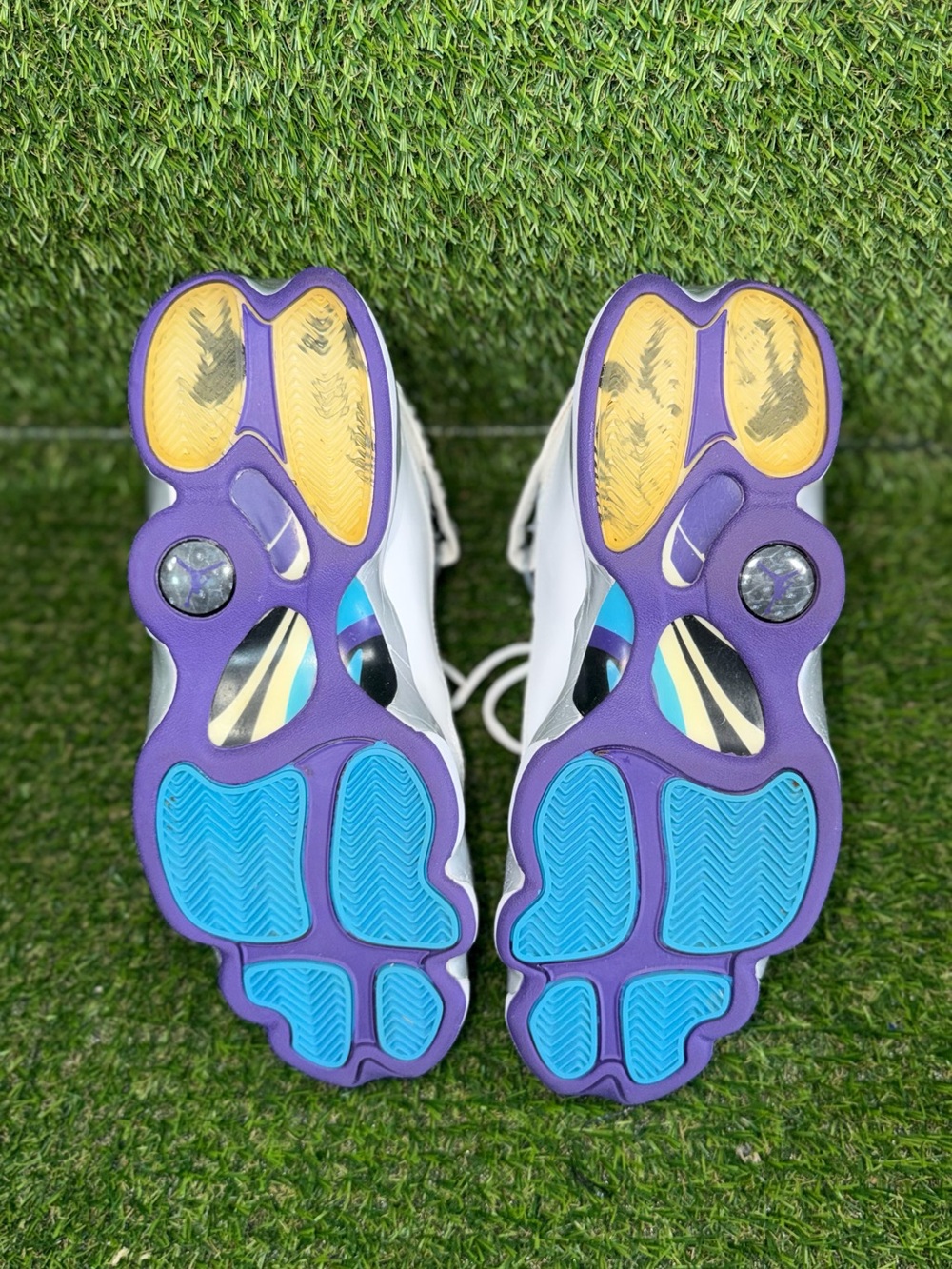 Air Jordan 6 Rings Las Vegas White Purple Blue High Top Sneakers US 10.5 - Picture 5 of 9